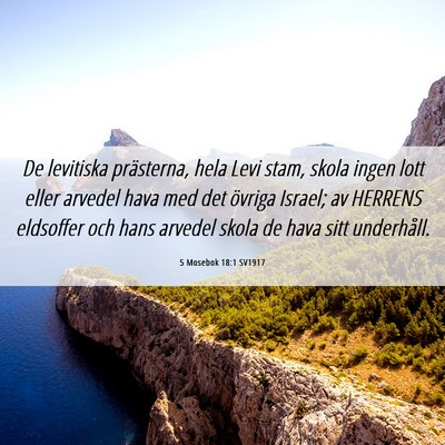 Picture 06 - 5 Mosebok 18:1 SV1917 - De levitiska prästerna, hela Levi stam, skola - Bible Verse Picture