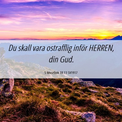 Picture 06 - 5 Mosebok 18:13 SV1917 - Du skall vara ostrafflig inför HERREN, din - Bible Verse Picture