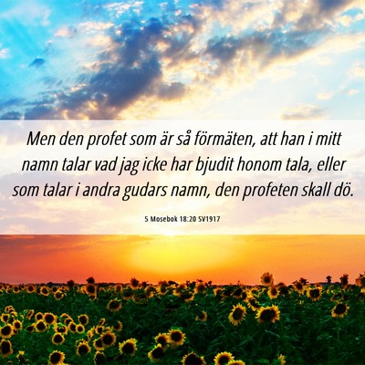 Picture 06 - 5 Mosebok 18:20 SV1917 - Men den profet som är så förmäten, att han i - Bible Verse Picture