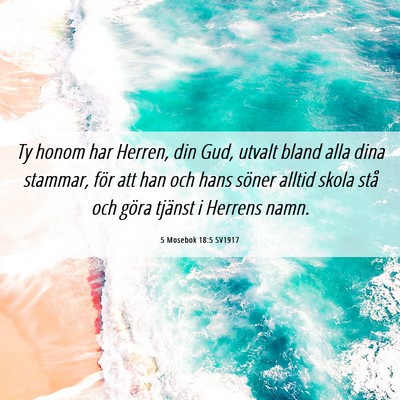 Picture 06 - 5 Mosebok 18:5 SV1917 - Ty honom har Herren, din Gud, utvalt bland alla - Bible Verse Picture