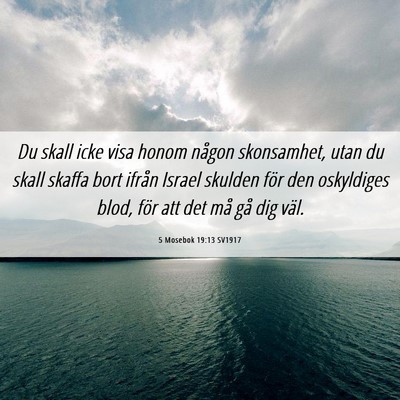 Picture 06 - 5 Mosebok 19:13 SV1917 - Du skall icke visa honom någon skonsamhet, utan - Bible Verse Picture