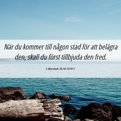 Picture 06 - 5 Mosebok 20:10 SV1917 - När du kommer till någon stad för att belägra - Bible Verse Picture