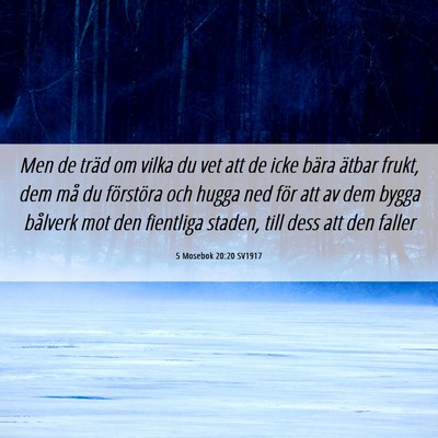 Picture 06 - 5 Mosebok 20:20 SV1917 - Men de träd om vilka du vet att de icke bära - Bible Verse Picture