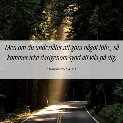 Picture 06 - 5 Mosebok 23:22 SV1917 - Men om du underlåter att göra något löfte, - Bible Verse Picture