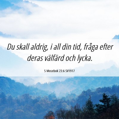 Picture 06 - 5 Mosebok 23:6 SV1917 - Du skall aldrig, i all din tid, fråga efter - Bible Verse Picture