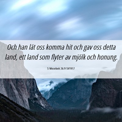 Picture 06 - 5 Mosebok 26:9 SV1917 - Och han lät oss komma hit och gav oss detta - Bible Verse Picture