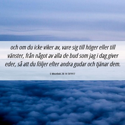 Picture 06 - 5 Mosebok 28:14 SV1917 - och om du icke viker av, vare sig till höger - Bible Verse Picture