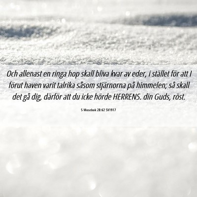 Picture 06 - 5 Mosebok 28:62 SV1917 - Och allenast en ringa hop skall bliva kvar av - Bible Verse Picture