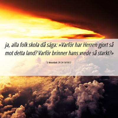 Picture 06 - 5 Mosebok 29:24 SV1917 - ja, alla folk skola då säga: »Varför har - Bible Verse Picture