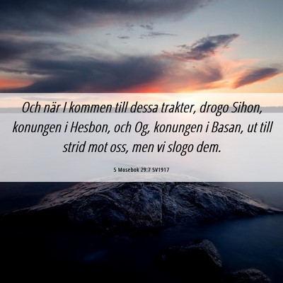 Picture 06 - 5 Mosebok 29:7 SV1917 - Och när I kommen till dessa trakter, drogo - Bible Verse Picture