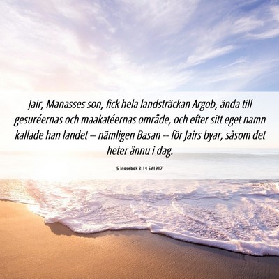 Picture 06 - 5 Mosebok 3:14 SV1917 - Jair, Manasses son, fick hela landsträckan - Bible Verse Picture