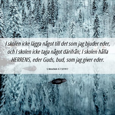 Picture 06 - 5 Mosebok 4:2 SV1917 - I skolen icke lägga något till det som jag - Bible Verse Picture