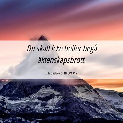 Picture 06 - 5 Mosebok 5:18 SV1917 - Du skall icke heller begå - Bible Verse Picture