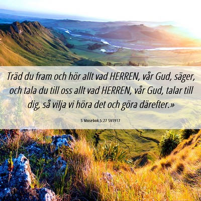 Picture 06 - 5 Mosebok 5:27 SV1917 - Träd du fram och hör allt vad HERREN, vår Gud, - Bible Verse Picture