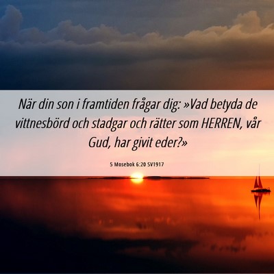 Picture 06 - 5 Mosebok 6:20 SV1917 - När din son i framtiden frågar dig: »Vad - Bible Verse Picture