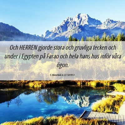 Picture 06 - 5 Mosebok 6:22 SV1917 - Och HERREN gjorde stora och gruvliga tecken och - Bible Verse Picture