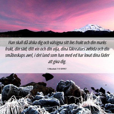 Picture 06 - 5 Mosebok 7:13 SV1917 - Han skall då älska dig och välsigna sitt livs - Bible Verse Picture