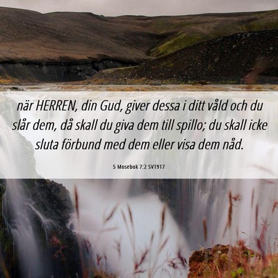 Picture 06 - 5 Mosebok 7:2 SV1917 - när HERREN, din Gud, giver dessa i ditt våld - Bible Verse Picture