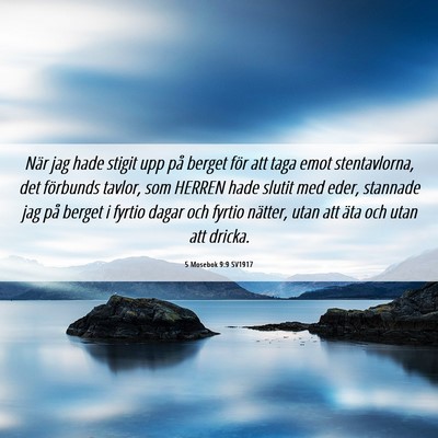 Picture 06 - 5 Mosebok 9:9 SV1917 - När jag hade stigit upp på berget för att taga - Bible Verse Picture