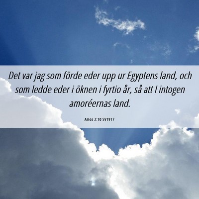 Picture 06 - Amos 2:10 SV1917 - Det var jag som förde eder upp ur Egyptens land, - Bible Verse Picture