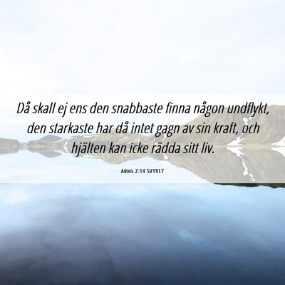 Picture 06 - Amos 2:14 SV1917 - Då skall ej ens den snabbaste finna någon - Bible Verse Picture