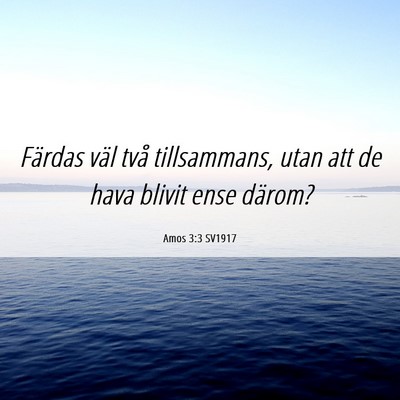 Picture 06 - Amos 3:3 SV1917 - Färdas väl två tillsammans, utan att de hava - Bible Verse Picture