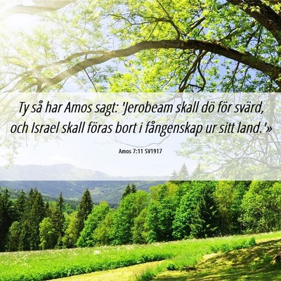 Picture 06 - Amos 7:11 SV1917 - Ty så har Amos sagt: 'Jerobeam skall dö för - Bible Verse Picture