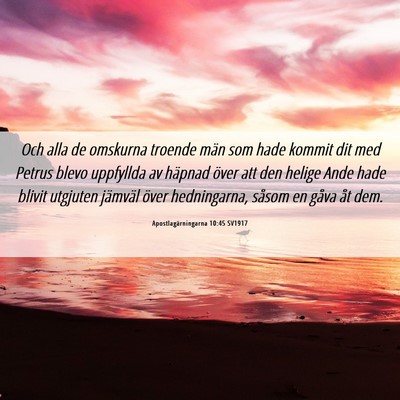 Picture 06 - Apostlagärningarna 10:45 SV1917 - Och alla de omskurna troende män som hade kommit - Bible Verse Picture