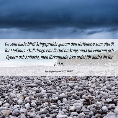 Picture 06 - Apostlagärningarna 11:19 SV1917 - De som hade blivit kringspridda genom den - Bible Verse Picture