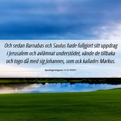 Picture 06 - Apostlagärningarna 12:25 SV1917 - Och sedan Barnabas och Saulus hade fullgjort sitt - Bible Verse Picture