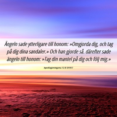 Picture 06 - Apostlagärningarna 12:8 SV1917 - Ängeln sade ytterligare till honom: »Omgjorda - Bible Verse Picture