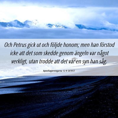 Picture 06 - Apostlagärningarna 12:9 SV1917 - Och Petrus gick ut och följde honom; men han - Bible Verse Picture