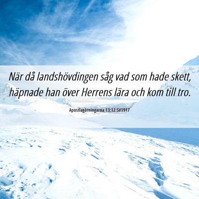 Picture 06 - Apostlagärningarna 13:12 SV1917 - När då landshövdingen såg vad som hade skett, - Bible Verse Picture