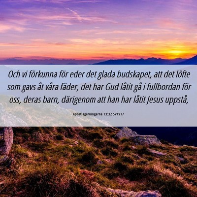 Picture 06 - Apostlagärningarna 13:32 SV1917 - Och vi förkunna för eder det glada budskapet, - Bible Verse Picture