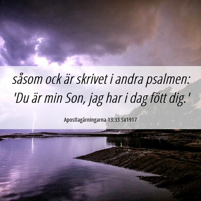 Picture 06 - Apostlagärningarna 13:33 SV1917 - såsom ock är skrivet i andra psalmen: 'Du är - Bible Verse Picture