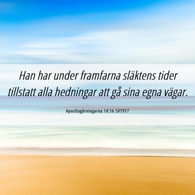 Picture 06 - Apostlagärningarna 14:16 SV1917 - Han har under framfarna släktens tider tillstatt - Bible Verse Picture