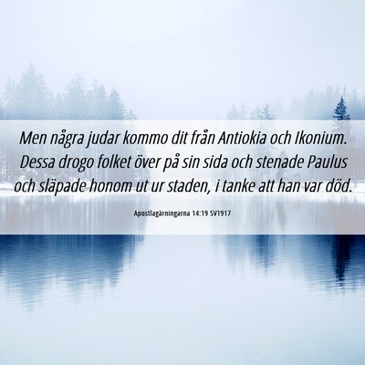 Picture 06 - Apostlagärningarna 14:19 SV1917 - Men några judar kommo dit från Antiokia och - Bible Verse Picture