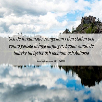 Picture 06 - Apostlagärningarna 14:21 SV1917 - Och de förkunnade evangelium i den staden och - Bible Verse Picture