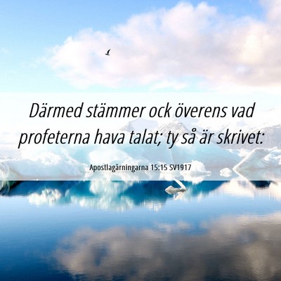 Picture 06 - Apostlagärningarna 15:15 SV1917 - Därmed stämmer ock överens vad profeterna hava - Bible Verse Picture