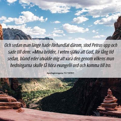 Picture 06 - Apostlagärningarna 15:7 SV1917 - Och sedan man länge hade förhandlat därom, - Bible Verse Picture