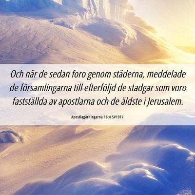 Picture 06 - Apostlagärningarna 16:4 SV1917 - Och när de sedan foro genom städerna, meddelade - Bible Verse Picture