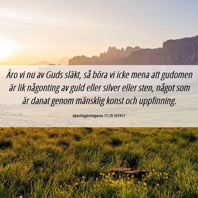 Picture 06 - Apostlagärningarna 17:29 SV1917 - Äro vi nu av Guds släkt, så böra vi icke mena - Bible Verse Picture