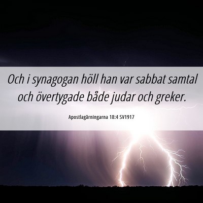 Picture 06 - Apostlagärningarna 18:4 SV1917 - Och i synagogan höll han var sabbat samtal och - Bible Verse Picture