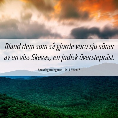Picture 06 - Apostlagärningarna 19:14 SV1917 - Bland dem som så gjorde voro sju söner av en - Bible Verse Picture