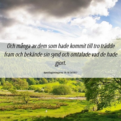Picture 06 - Apostlagärningarna 19:18 SV1917 - Och många av dem som hade kommit till tro - Bible Verse Picture