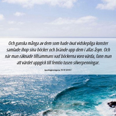 Picture 06 - Apostlagärningarna 19:19 SV1917 - Och ganska många av dem som hade övat - Bible Verse Picture