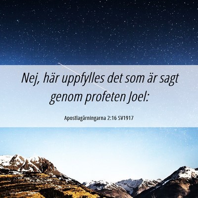 Picture 06 - Apostlagärningarna 2:16 SV1917 - Nej, här uppfylles det som är sagt genom - Bible Verse Picture