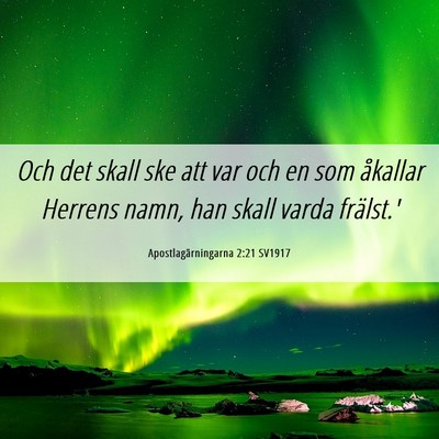Picture 06 - Apostlagärningarna 2:21 SV1917 - Och det skall ske att var och en som åkallar - Bible Verse Picture