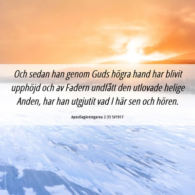 Picture 06 - Apostlagärningarna 2:33 SV1917 - Och sedan han genom Guds högra hand har blivit - Bible Verse Picture