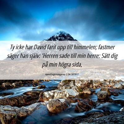 Picture 06 - Apostlagärningarna 2:34 SV1917 - Ty icke har David farit upp till himmelen; - Bible Verse Picture